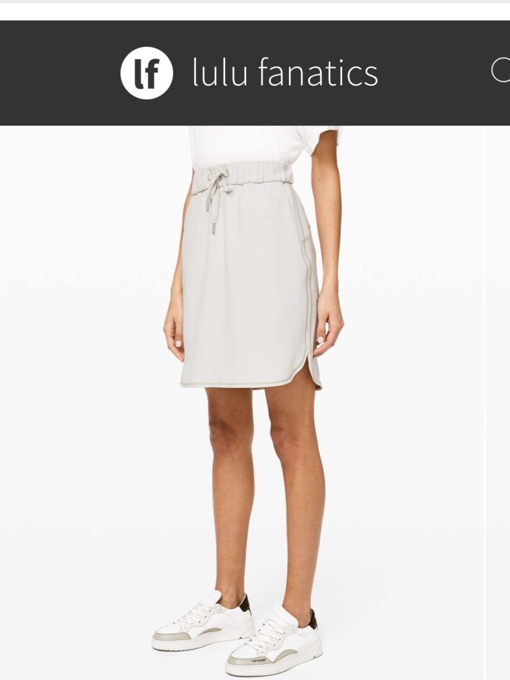 Lululemon On The Fly MIDI Skirt Woven Sz 8 Silverstone Cream Ivory 8003